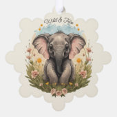 Carte Décorative Bébé mignon Eléphant Calf Fleur sauvage Wanderlust (Verso)
