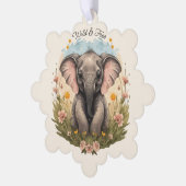 Carte Décorative Bébé mignon Eléphant Calf Fleur sauvage Wanderlust (Gauche)