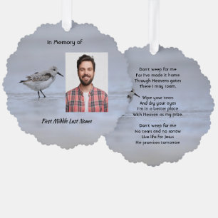 Carte Décorative Bécasseau de rivage chrétien mémorial souvenir