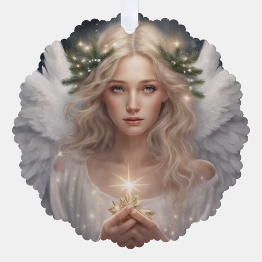 Carte Décorative Bel ange de Noël (Recto)