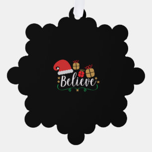 Carte Décorative Believe - Christmas Believe, Santa Hat, Santa Hat,