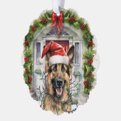 Carte Décorative Berger allemand à Santa Hat Fête Noël (Gauche)