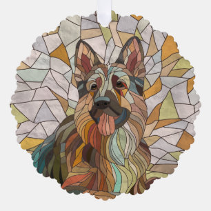 Carte Décorative berger allemand - Art mosaïque