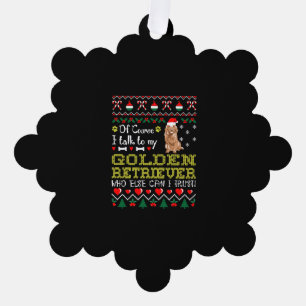 Carte Décorative Bien Sûr Je Parle À Golden Retriever Christmas Tee