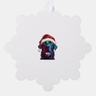Carte Décorative Black Lab Christmas Magie_ Labrador à Santa Hat