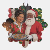 Carte Décorative Black Santa & Mrs. Claus Ornament Card (Recto)
