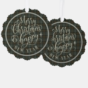 Carte Décorative Black Watch Tartan Patiné écossais Noël