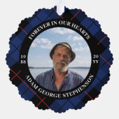 Carte Décorative Bleu Marine Plaid Pour Toujours Dans Nos Coeurs Ph (Verso)