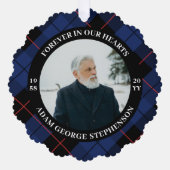 Carte Décorative Bleu Marine Plaid Pour Toujours Dans Nos Coeurs Ph (Recto)