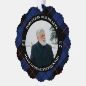 Carte Décorative Bleu Marine Plaid Pour Toujours Dans Nos Coeurs Ph (Gauche)