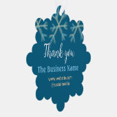 Carte Décorative Blue orange snowflakes ajouter nom commercial noël (Droite)