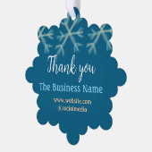 Carte Décorative Blue orange snowflakes ajouter nom commercial noël (Gauche)