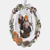 Carte Décorative Boho Joyeux Noël Citrus d'hiver Photo couronne (Gauche)