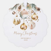 Carte Décorative Boho Noël modèle photo pins or baubles (Recto)