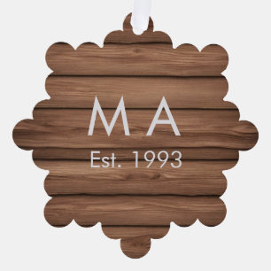 Carte Décorative boho rustique Brown ajouter nom lettre année date