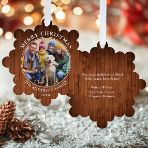 Carte Décorative Bois rustique Imprimer Joyeux Noël Photo