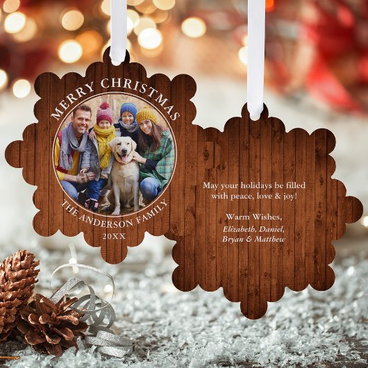 Carte Décorative Bois rustique Imprimer Joyeux Noël Photo
