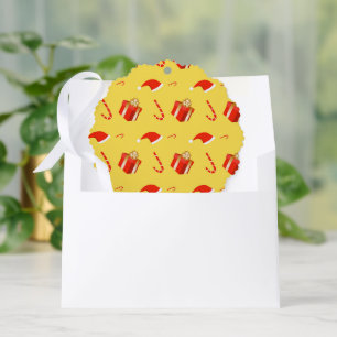 Carte Décorative Boîte cadeau de Noël sucre de canne chapeau de Noë