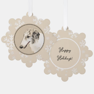 Carte Décorative Borzoi (Argent Brindle) Peinture Chien Art origina