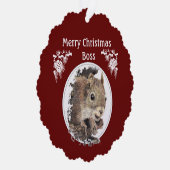 Carte Décorative Boss de Noël, Du bouquet de noix - Écureuil (Droite)