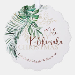 Carte Décorative Botanique tropicale Mele Kalikimaka Personnalisé