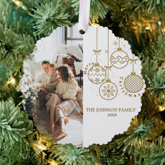 Carte Décorative Boules de décoration de Noël doré (Insitu (Arbre))
