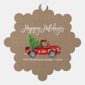 Carte Décorative Brosse Script Aquarelle Camion Kraft Style Vacance (Recto)