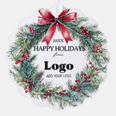 Carte Décorative Bulk Budget Happy Holidays Business Logo Employee (Verso)