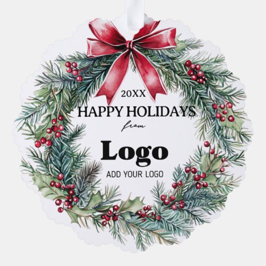 Carte Décorative Bulk Budget Happy Holidays Business Logo Employee (Verso)