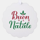 Carte Décorative Buon Natale Rouge et vert Noël italien (Recto)