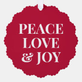 Carte Décorative Business Logo QR Code Peace Love Joy Red Christmas (Recto)