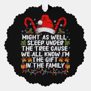 Carte Décorative Cadeau de Noël autant dormir sous l'arbre