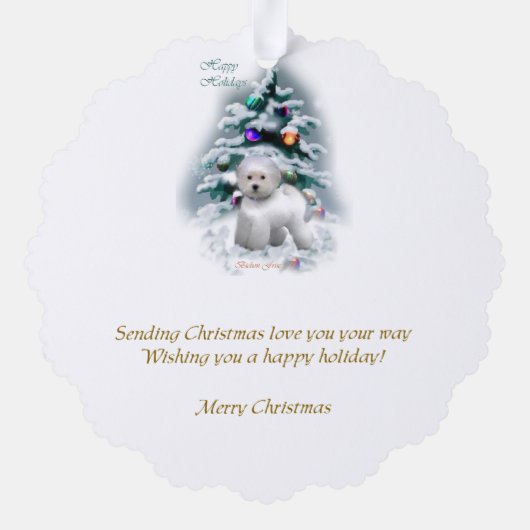 Carte Décorative Cadeaux de Noël Bichon Frise (Verso)