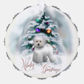 Carte Décorative Cadeaux de Noël Bichon Frise (Recto)