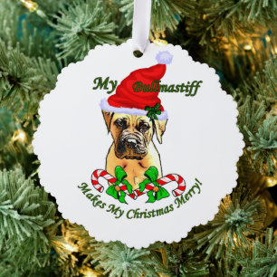 Carte Décorative Cadeaux de Noël Bullmastiff