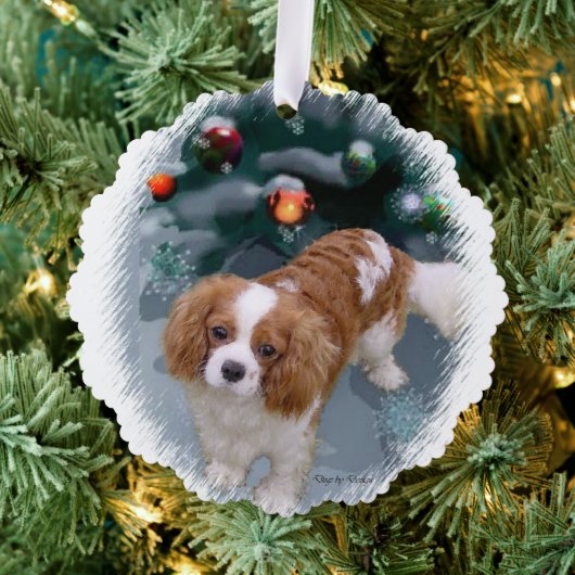 Carte Décorative Cadeaux de Noël Cavalier King Charles Spaniel (Insitu (Arbre))
