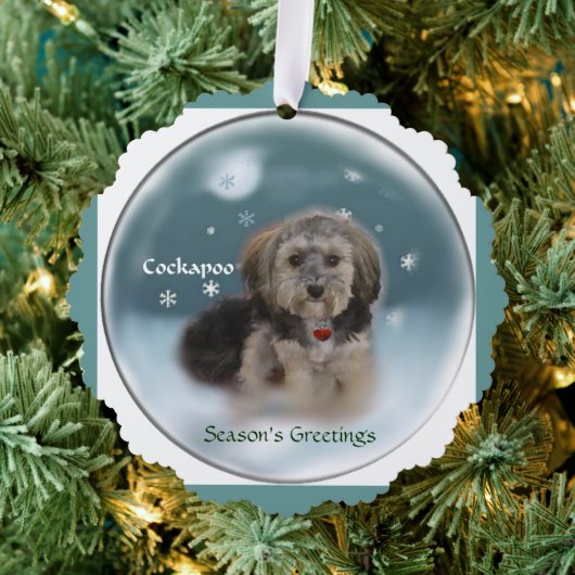 Carte Décorative Cadeaux de Noël Cockapoo (Insitu (Arbre))