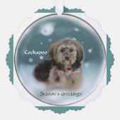 Carte Décorative Cadeaux de Noël Cockapoo (Recto)