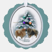 Carte Décorative Cadeaux de Noël pour Pomeranian (Recto)