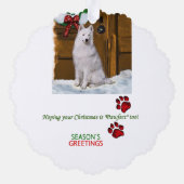 Carte Décorative Cadeaux de Noël Samoyé (Verso)