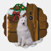 Carte Décorative Cadeaux de Noël Samoyé (Recto)