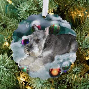 Carte Décorative Cadeaux de Noël Schnauzer Miniature