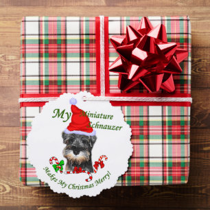 Carte Décorative Cadeaux de Noël Schnauzer Miniature