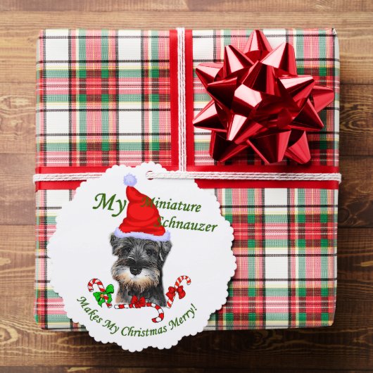 Carte Décorative Cadeaux de Noël Schnauzer Miniature (Insitu (Cadeau))