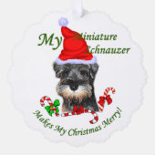 Carte Décorative Cadeaux de Noël Schnauzer Miniature (Recto)