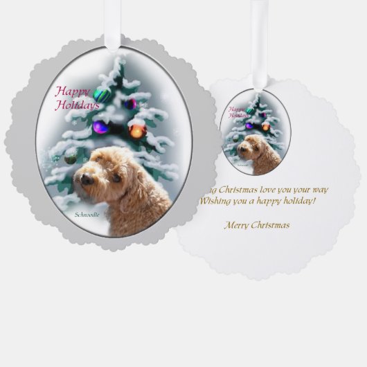 Carte Décorative Cadeaux de Noël Schnoodle (Recto/Verso)