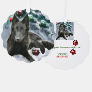 Carte Décorative Cadeaux de Noël Sheepdog belge