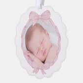 Carte Décorative cadre arc rose Baptême merci (Gauche)