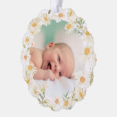 Carte Décorative cadre de marguerites Baptême merci (Gauche)