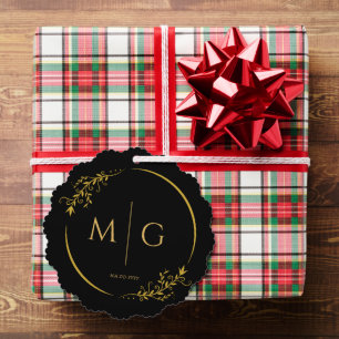 Carte Décorative Cadre floral élégant monogramme personnalisé